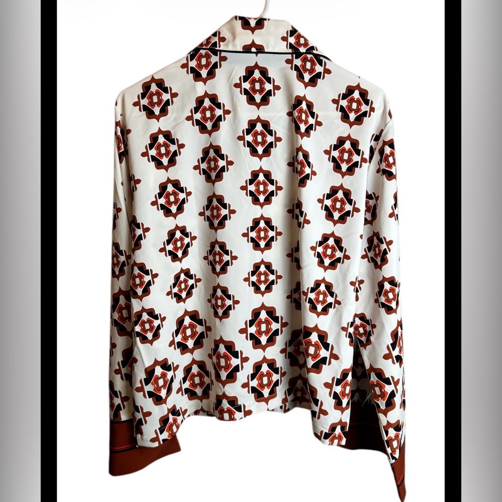 Alix Friedberg On 34th Medallion Print Boho Button Up Blouse Size XL - Picture 8 of 8